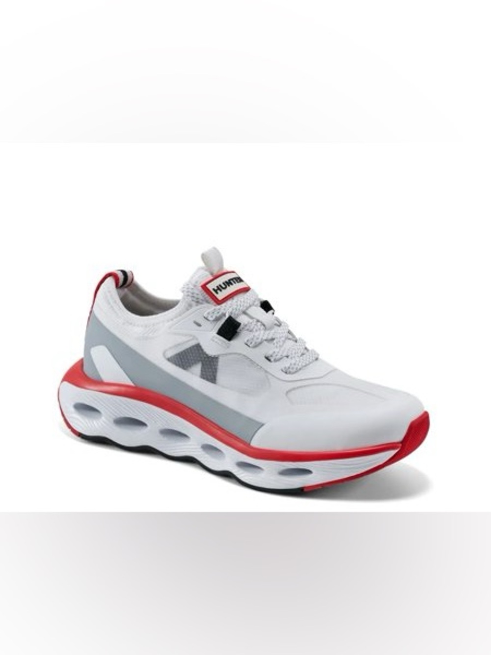 HUNTER Ginny Sneaker in White/Grey/Red - Women's 7.5 New!